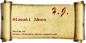 Hlavati János névjegykártya